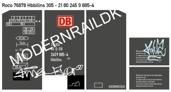 Decalssatz für DB AG Hbbillns 305 epoke VI – Bild 2