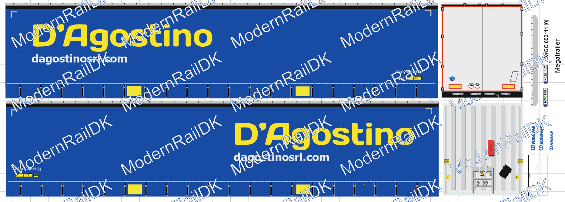 D’Agostino S.r.l. Megatrailer Krone Auflieger H0 – Bild 2