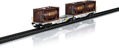 Märklin 47802 - 1 Doppel-Containertragwagen Sggrss H0 BERTSCHI- Gebraucht