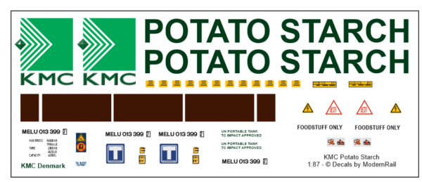 Potato Starch KMC, 30" Silo container H0