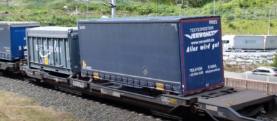 VERWOHLT Textilspedition, XXL Box, Wechselbrücke Dunkel Blau 7,82 m H0