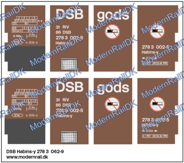Decalsatz für DSB Habins-y epoke V