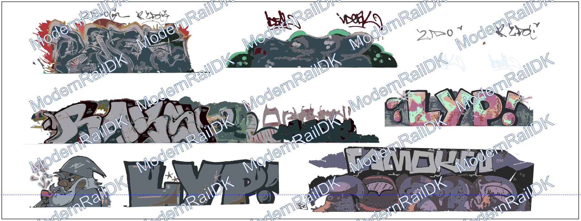 Decalsatz - Grafitti für Shimmns Wagen Variant 3 in H0