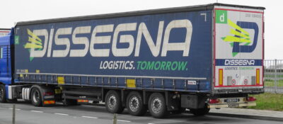 DISSEGNA Logitics Tomorrow - Variant - Grau Ende/Blau Vorne - Schmitz Auflieger H0