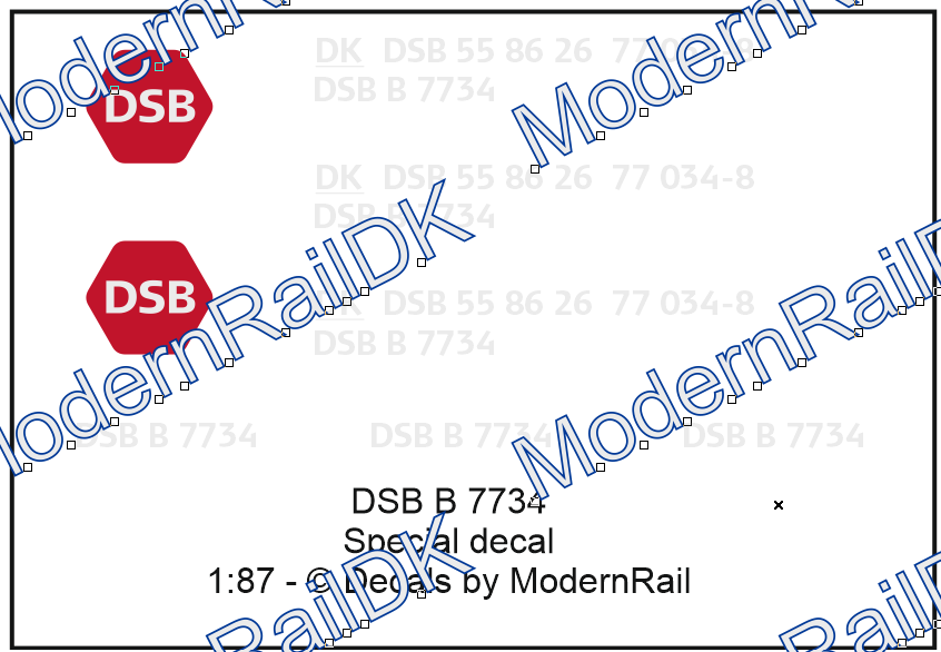 Decalsæt med EVN nummer + kiks - DSB Dobbeltdækkervogne - H0