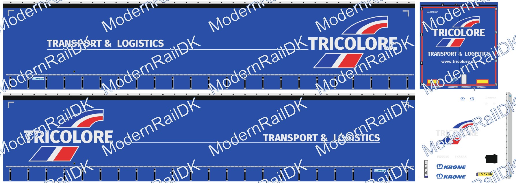 TRICOLORE Transport & Logistics (Padborg, Lauritzen), Krone Nikrasa Auflieger H0 – Bild 2