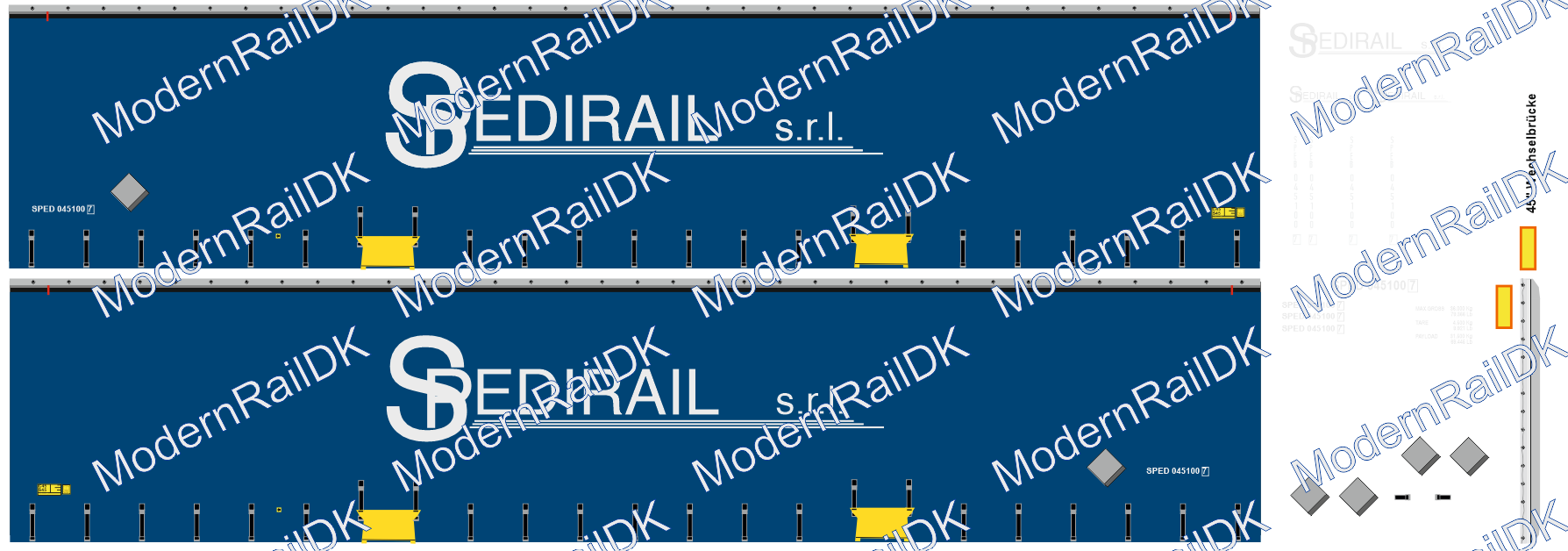 SPEDIRAIL srl, Blau - Wechselbrücke, H0 – Bild 3